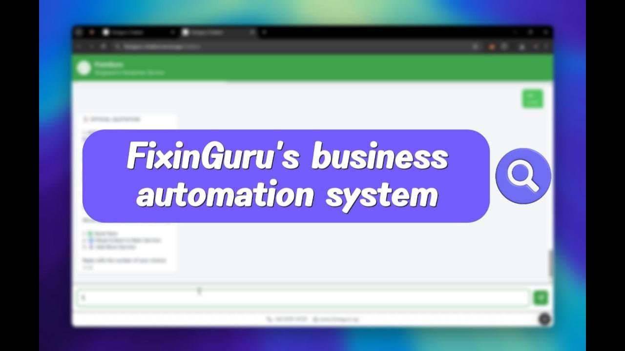 Fixinguru CRM And Chatbot demo video thumbnail